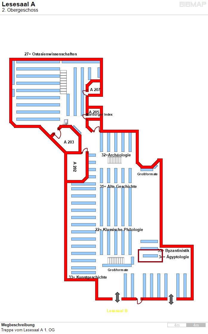 Bild zur Standortanzeige Wegbeschreibung
Treppe vom Lesesaal A 1. OG