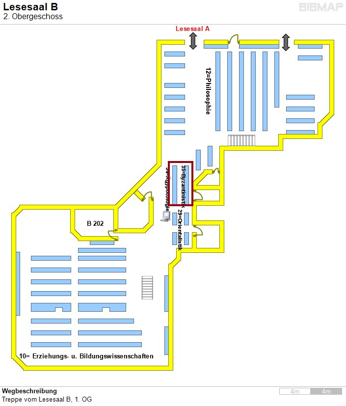 Bild zur Standortanzeige Wegbeschreibung
Treppe vom Lesesaal B, 1. OG