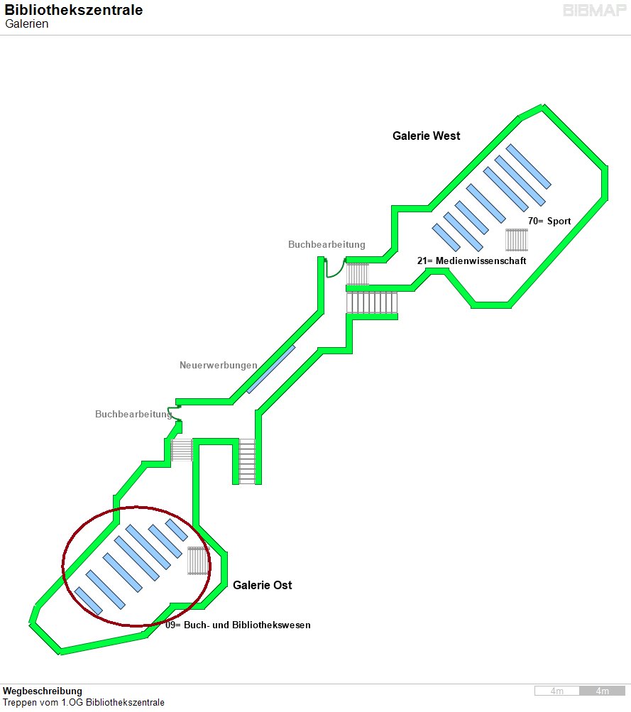 Bild zur Standortanzeige Treppen vom 1.OG Bibliothekszentrale