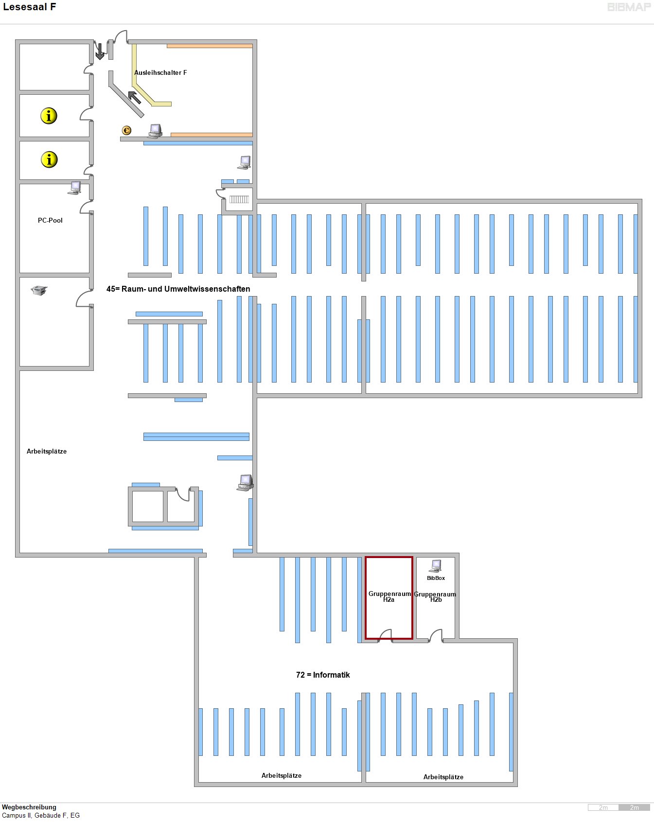 Bild zur Standortanzeige Wegbeschreibung
Campus II, Geb�ude F, EG