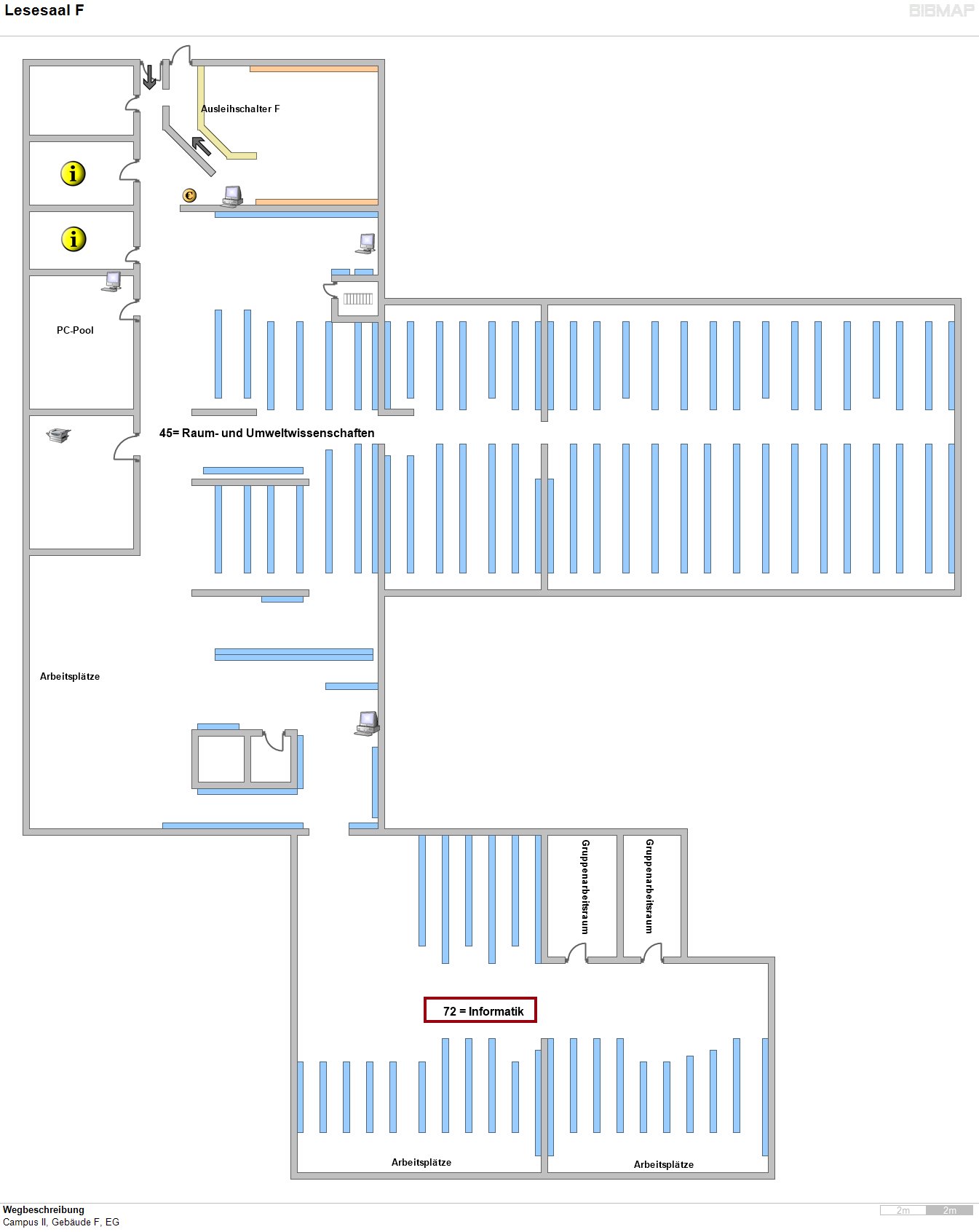 Bild zur Standortanzeige Wegbeschreibung
Campus II, Gebude F, EG