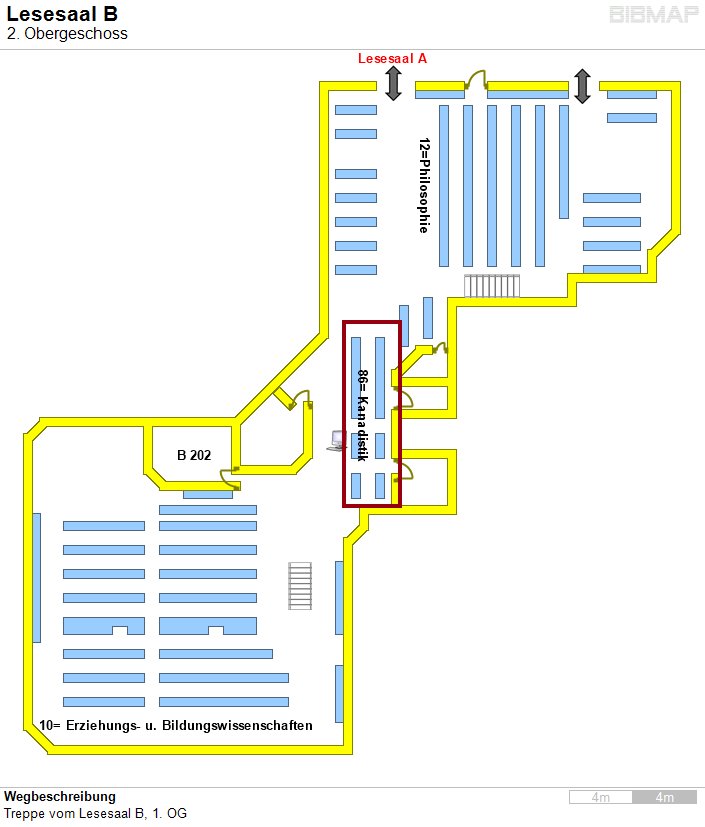 Bild zur Standortanzeige Wegbeschreibung
Treppe vom Lesesaal B, 1. OG