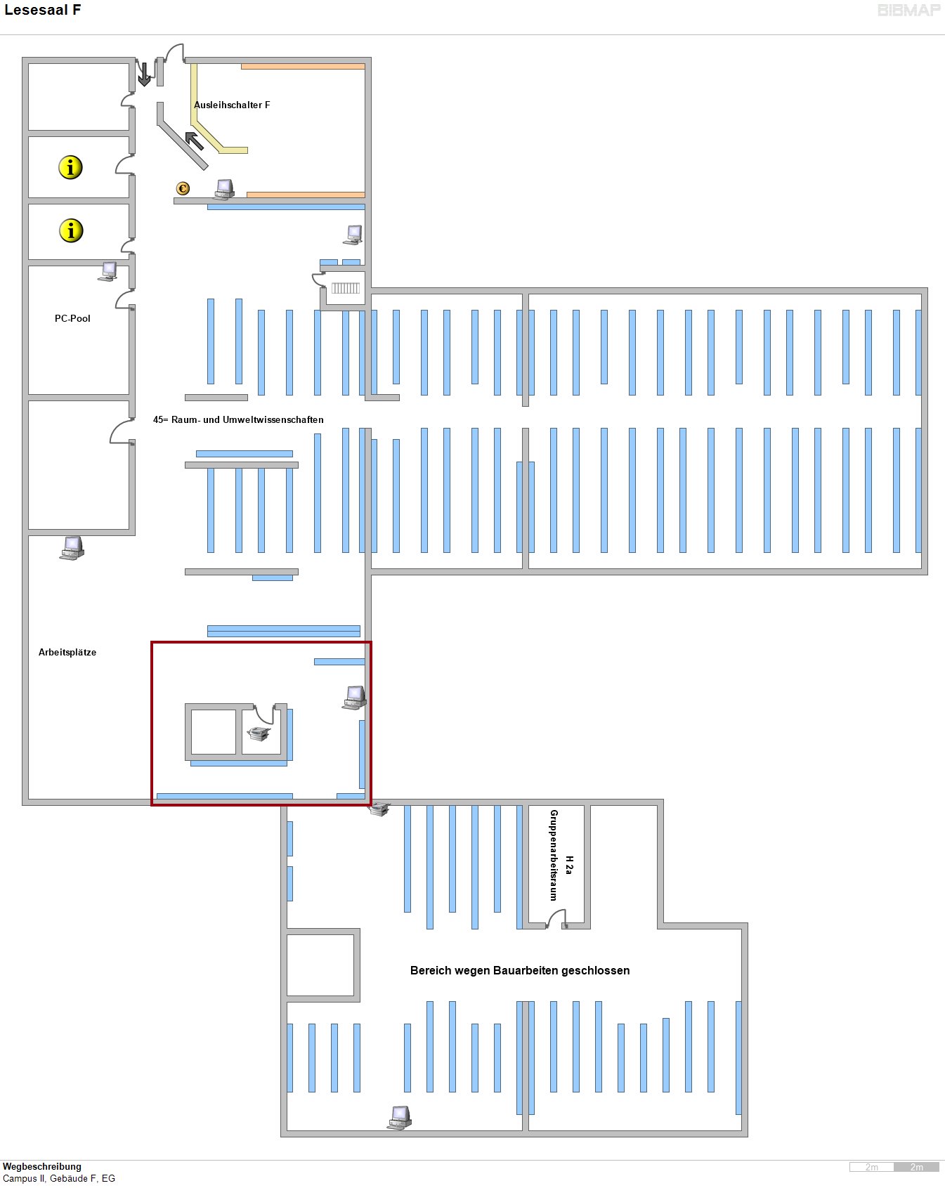 Bild zur Standortanzeige Wegbeschreibung
Campus II, Gebude F, EG