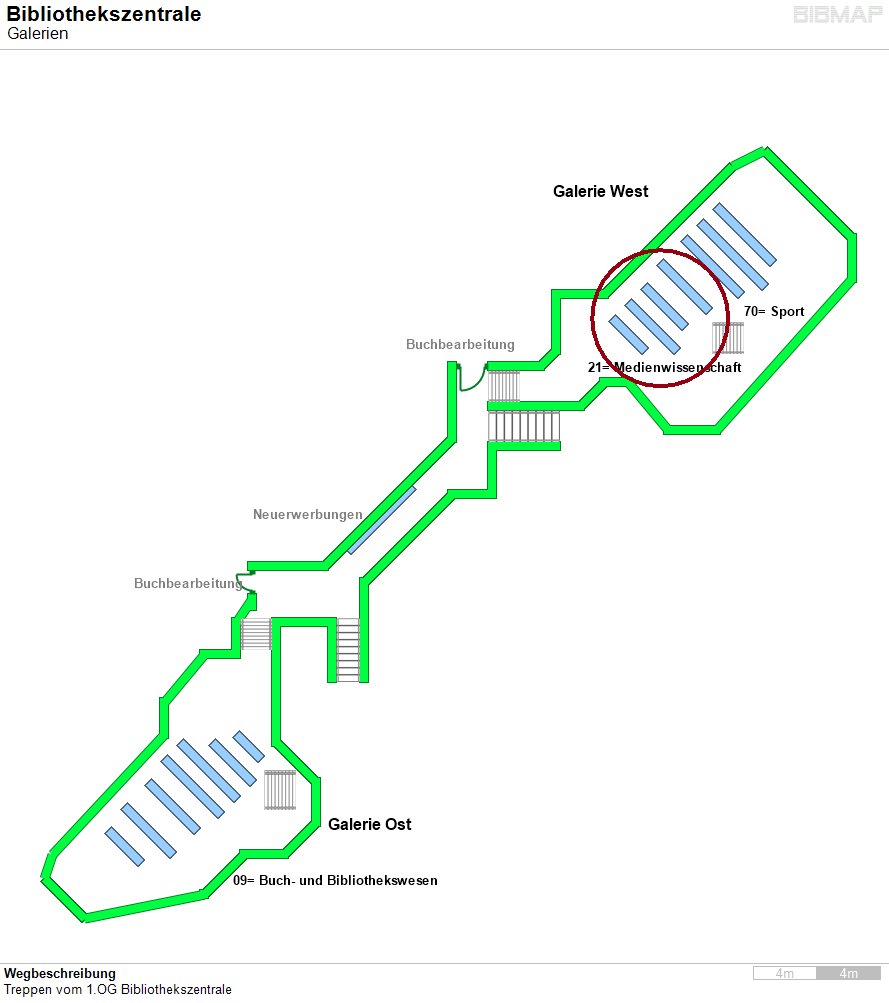 Bild zur Standortanzeige Treppen vom 1.OG Bibliothekszentrale