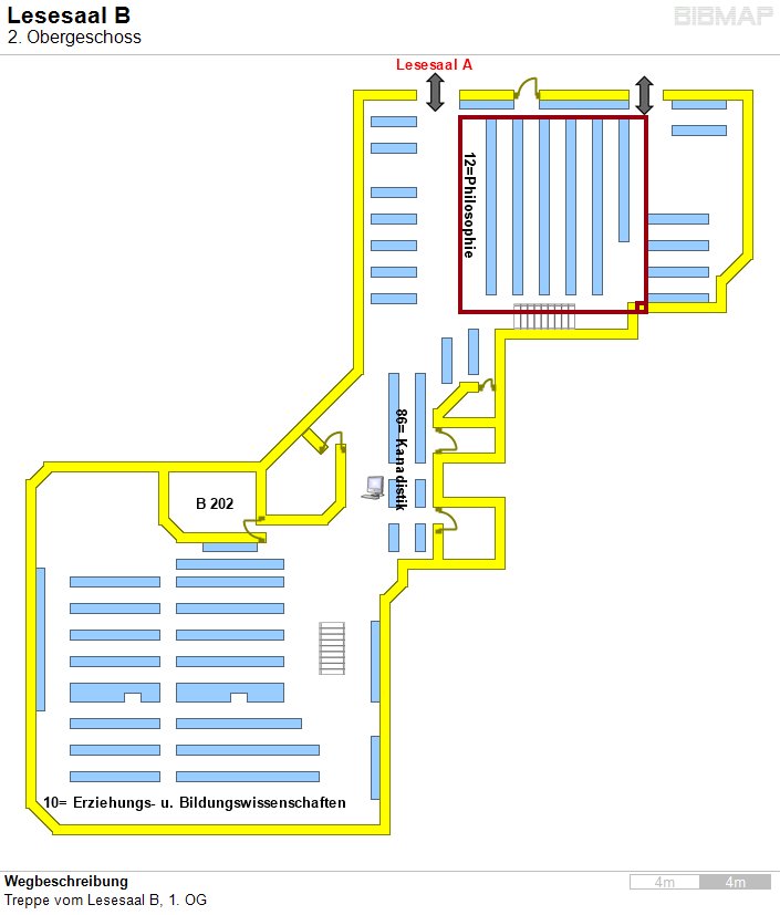 Bild zur Standortanzeige Wegbeschreibung
Treppe vom Lesesaal B, 1. OG