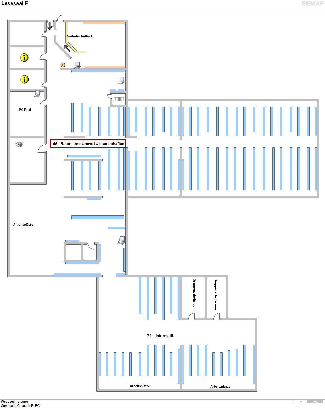Bild zur Standortanzeige Wegbeschreibung
Campus II, Gebude F, EG