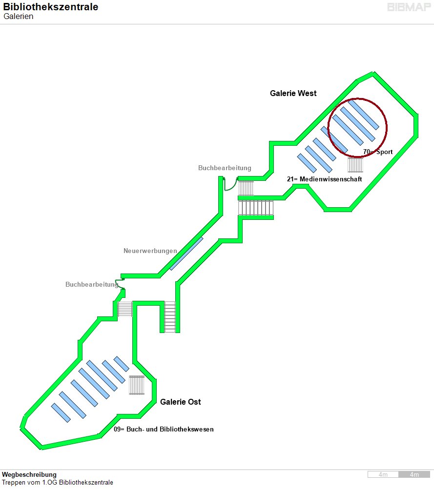 Bild zur Standortanzeige Treppen vom 1.OG Bibliothekszentrale