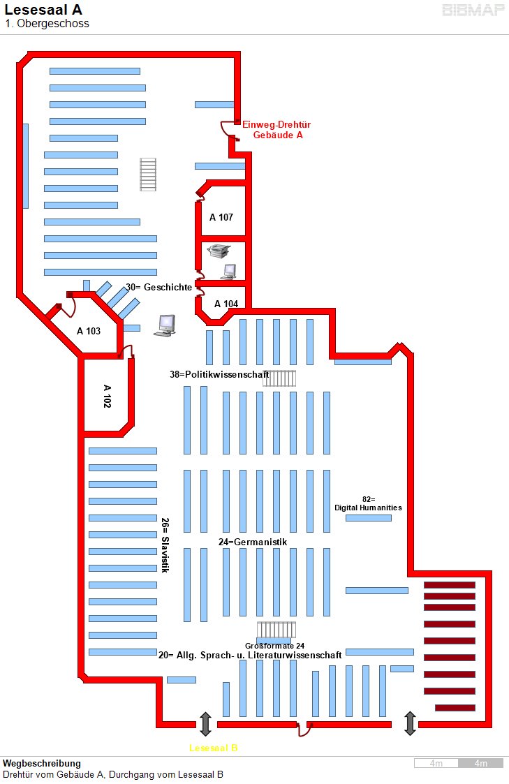 Bild zur Standortanzeige Dreht�r vom Geb�ude A, Durchgang vom Lesesaal B