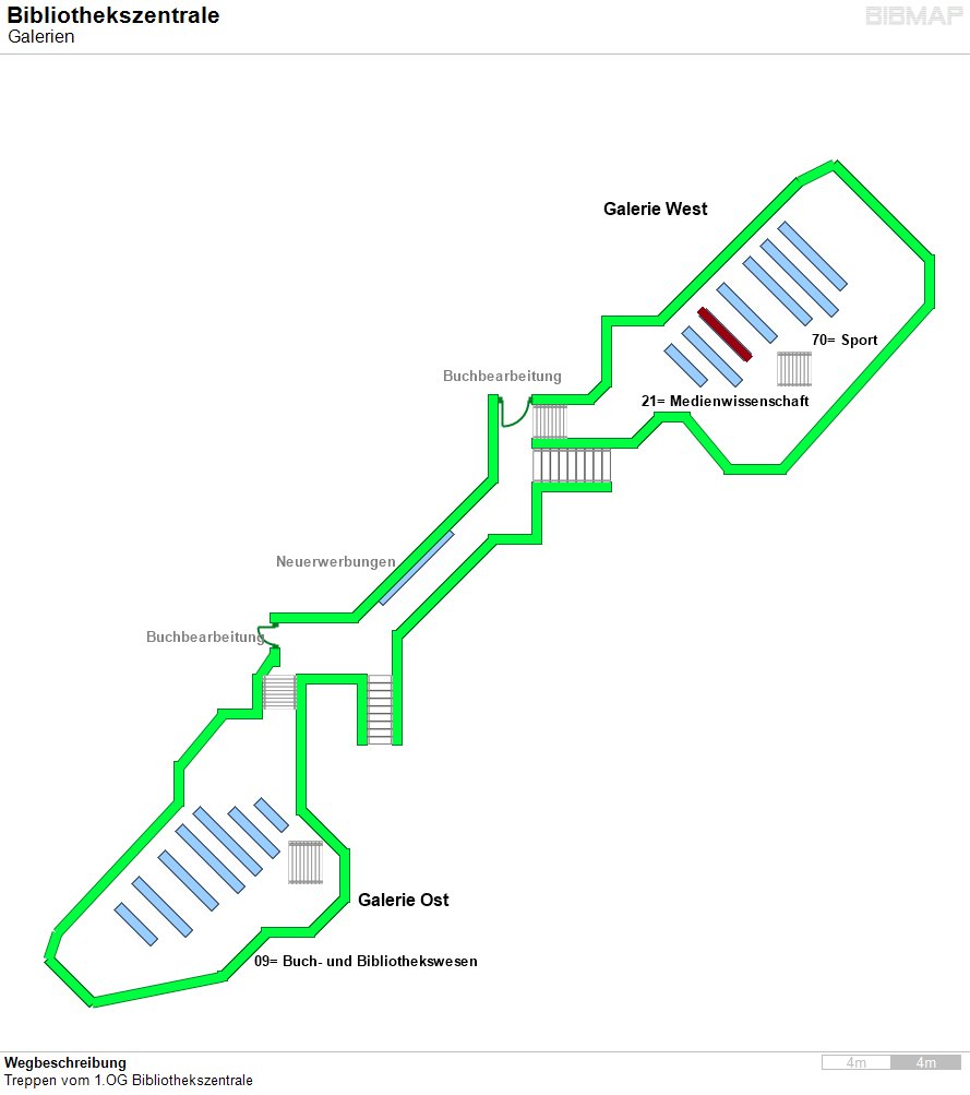 Bild zur Standortanzeige Treppen vom 1.OG Bibliothekszentrale