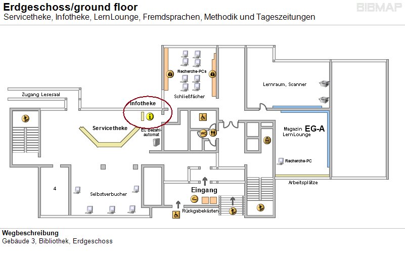 Bild zur Standortanzeige Wegbeschreibung
Geb�ude 3, Bibliothek, Erdgeschoss