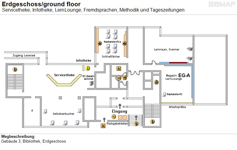 Bild zur Standortanzeige Wegbeschreibung
Geb�ude 3, Bibliothek, Erdgeschoss