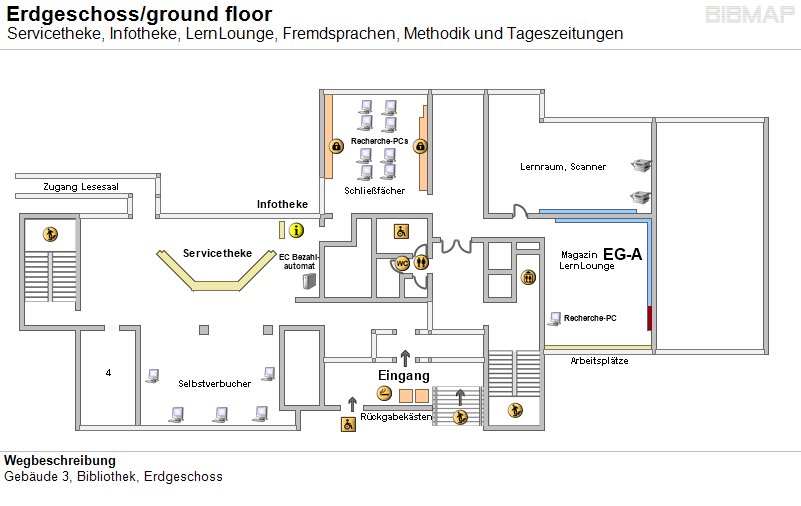 Bild zur Standortanzeige Wegbeschreibung
Geb�ude 3, Bibliothek, Erdgeschoss