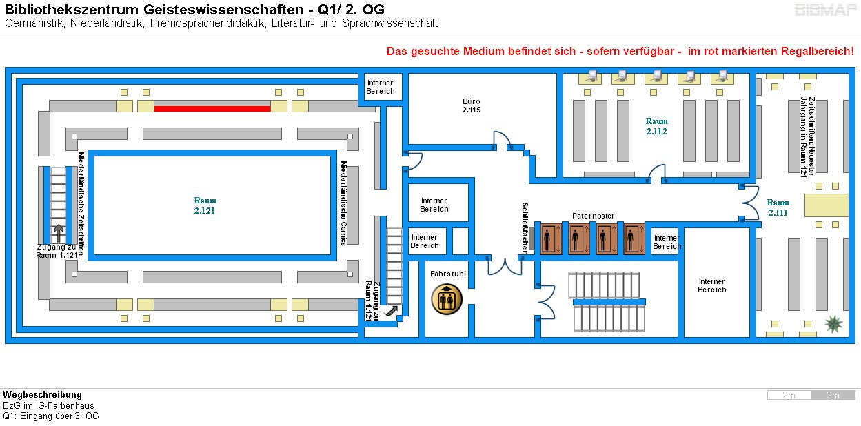 Bild zur Standortanzeige Wegbeschreibung 
BzG im IG-Farbenhaus
Q1: Eingang ber 3. OG