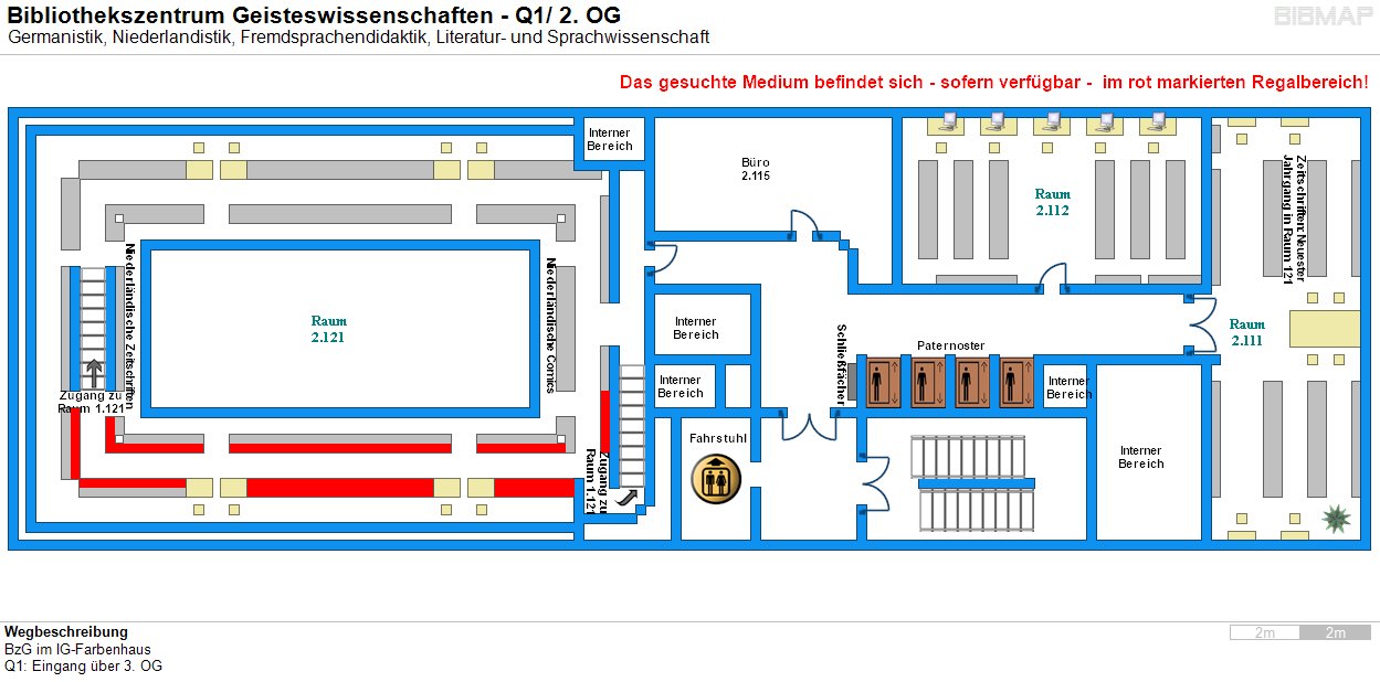Bild zur Standortanzeige Wegbeschreibung 
BzG im IG-Farbenhaus
Q1: Eingang ber 3. OG