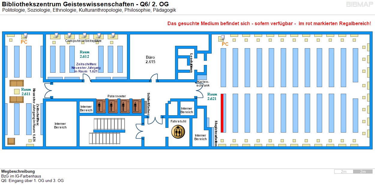 Bild zur Standortanzeige Wegbeschreibung
BzG im IG-Farbenhaus
Q6: Eingang ber 1. OG und 3. OG