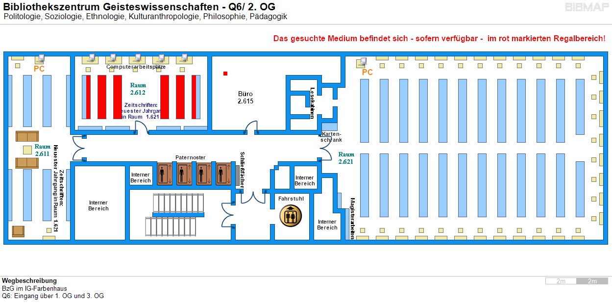 Bild zur Standortanzeige Wegbeschreibung
BzG im IG-Farbenhaus
Q6: Eingang ber 1. OG und 3. OG