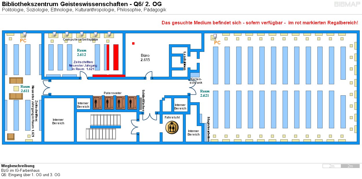 Bild zur Standortanzeige Wegbeschreibung
BzG im IG-Farbenhaus
Q6: Eingang ber 1. OG und 3. OG