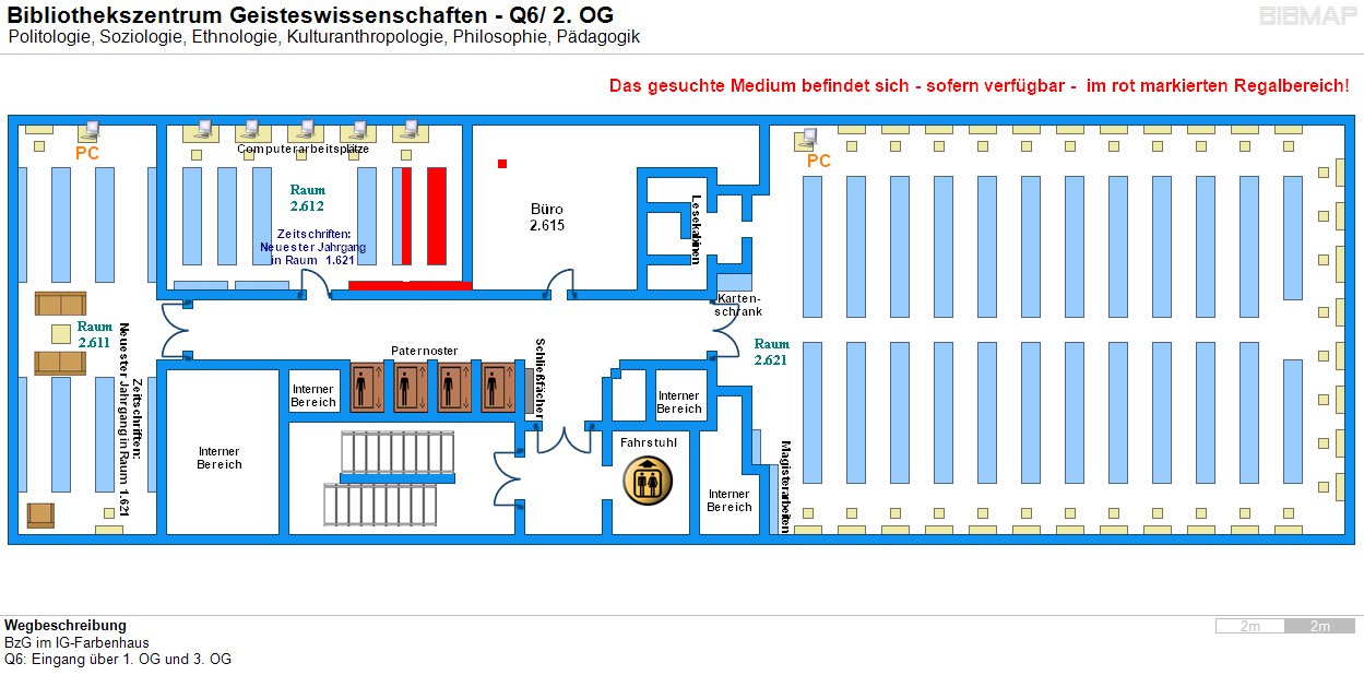 Bild zur Standortanzeige Wegbeschreibung
BzG im IG-Farbenhaus
Q6: Eingang ber 1. OG und 3. OG
