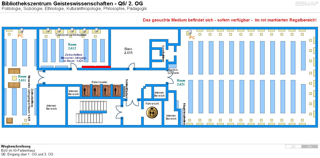 Bild zur Standortanzeige Wegbeschreibung
BzG im IG-Farbenhaus
Q6: Eingang ber 1. OG und 3. OG
