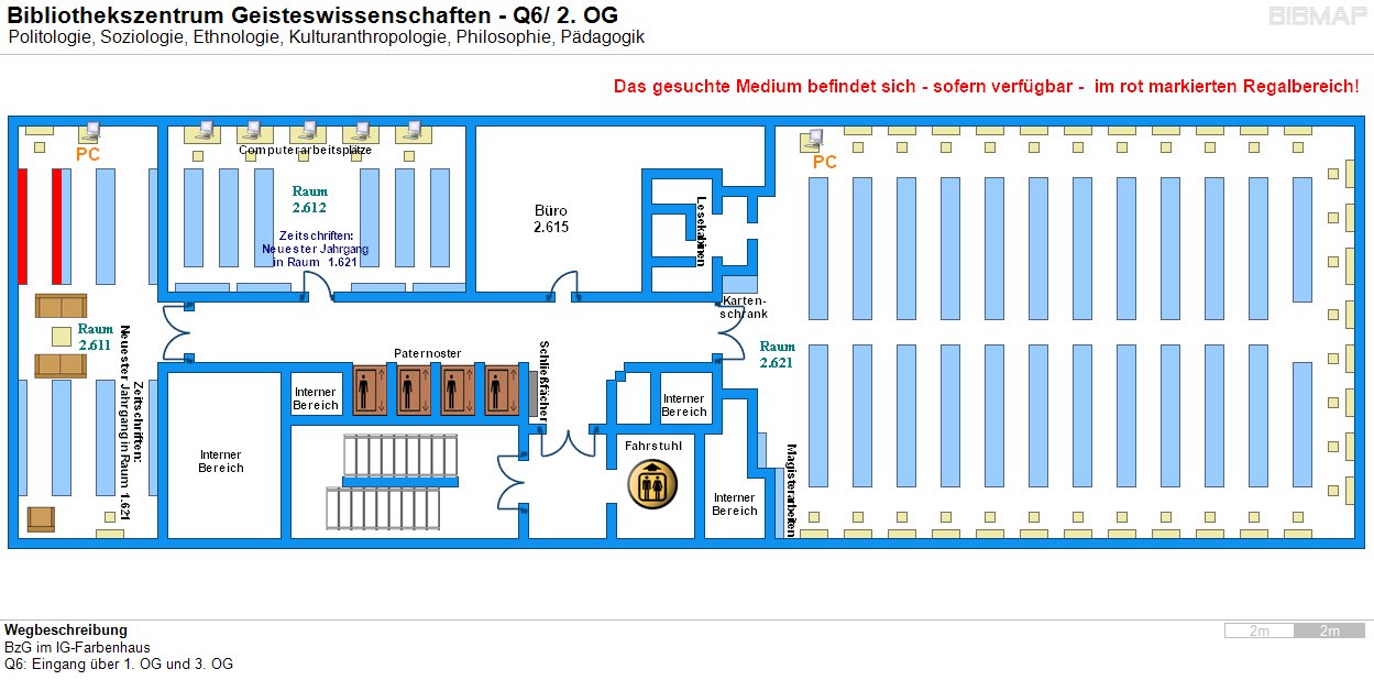 Bild zur Standortanzeige Wegbeschreibung
BzG im IG-Farbenhaus
Q6: Eingang ber 1. OG und 3. OG
