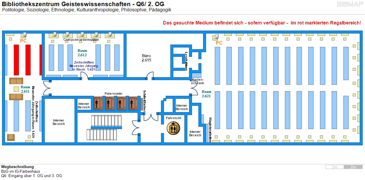 Bild zur Standortanzeige Wegbeschreibung
BzG im IG-Farbenhaus
Q6: Eingang ber 1. OG und 3. OG