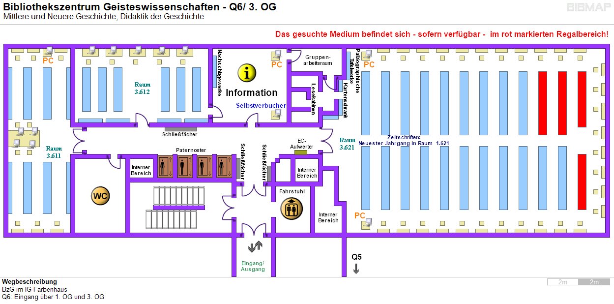 Bild zur Standortanzeige Wegbeschreibung
BzG im IG-Farbenhaus
Q6: Eingang ber 1. OG und 3. OG