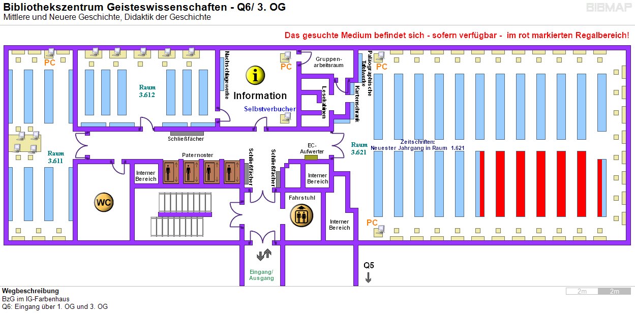 Bild zur Standortanzeige Wegbeschreibung
BzG im IG-Farbenhaus
Q6: Eingang ber 1. OG und 3. OG