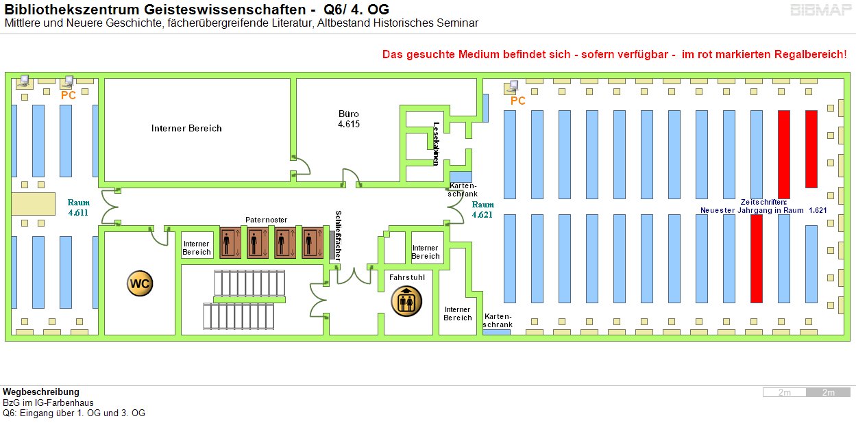 Bild zur Standortanzeige Wegbeschreibung
BzG im IG-Farbenhaus
Q6: Eingang ber 1. OG und 3. OG