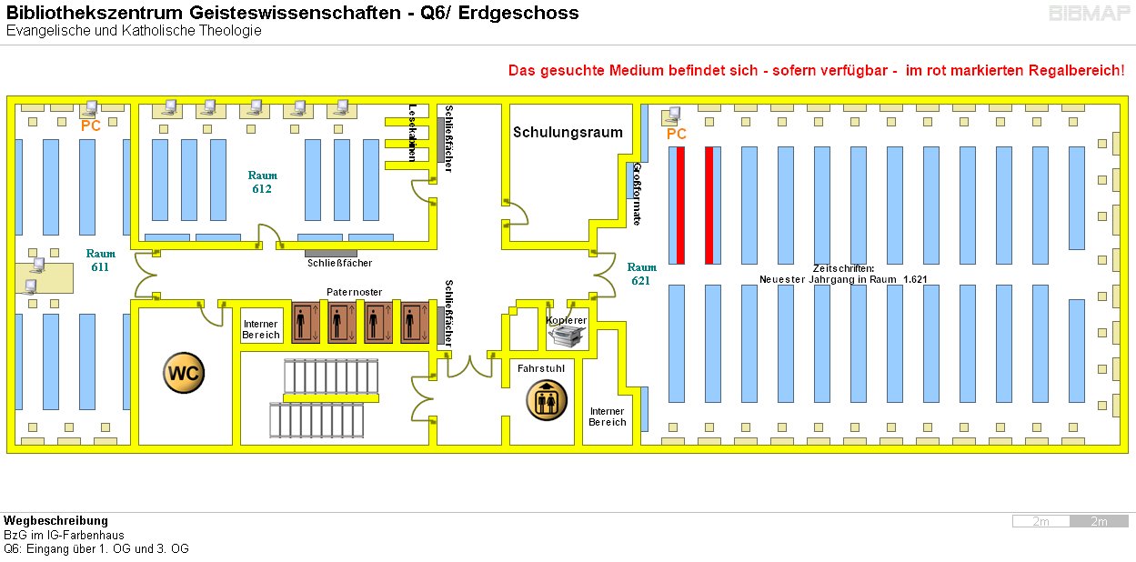 Bild zur Standortanzeige Wegbeschreibung
BzG im IG-Farbenhaus
Q6: Eingang ber 1. OG und 3. OG
