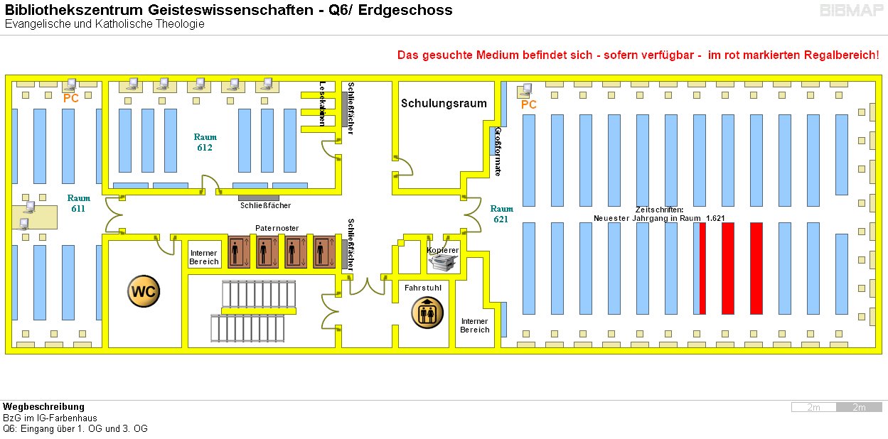 Bild zur Standortanzeige Wegbeschreibung
BzG im IG-Farbenhaus
Q6: Eingang ber 1. OG und 3. OG