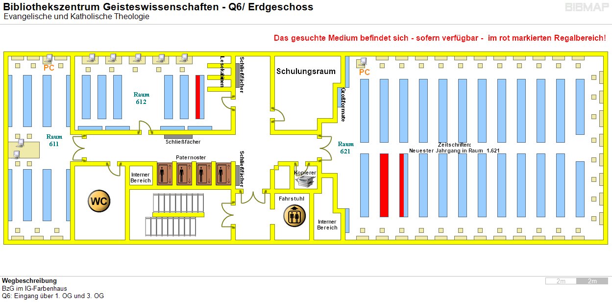 Bild zur Standortanzeige Wegbeschreibung
BzG im IG-Farbenhaus
Q6: Eingang ber 1. OG und 3. OG