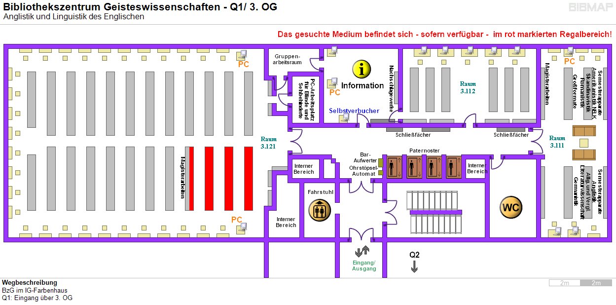 Bild zur Standortanzeige Wegbeschreibung 
BzG im IG-Farbenhaus
Q1: Eingang ber 3. OG