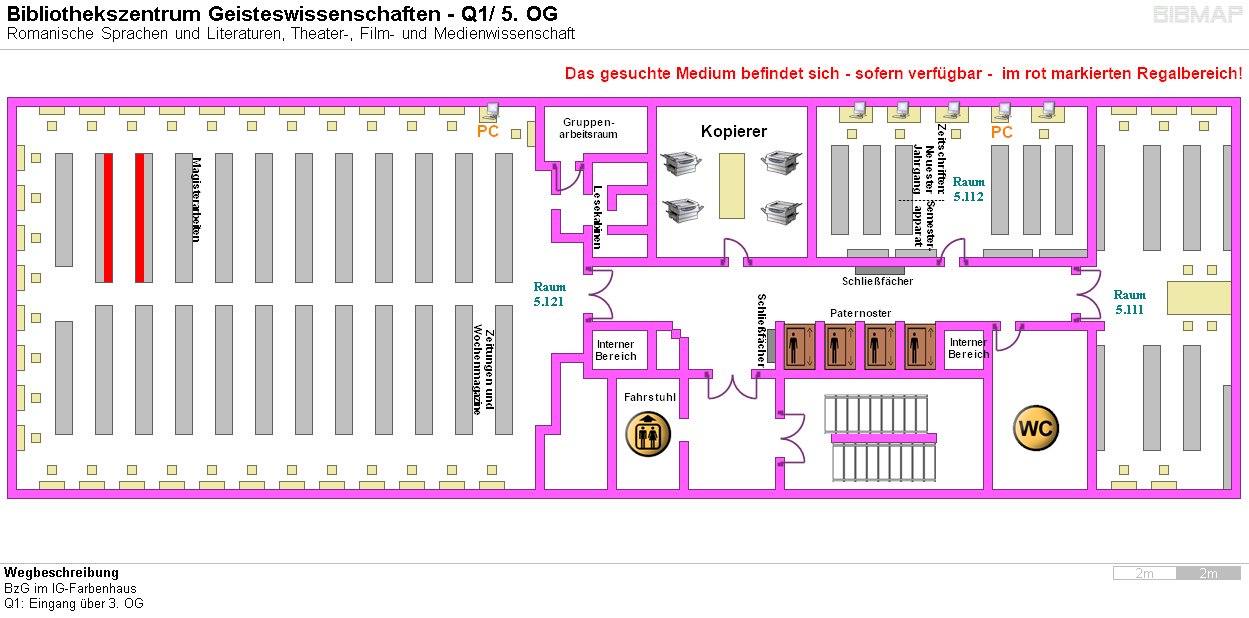 Bild zur Standortanzeige Wegbeschreibung 
BzG im IG-Farbenhaus
Q1: Eingang ber 3. OG