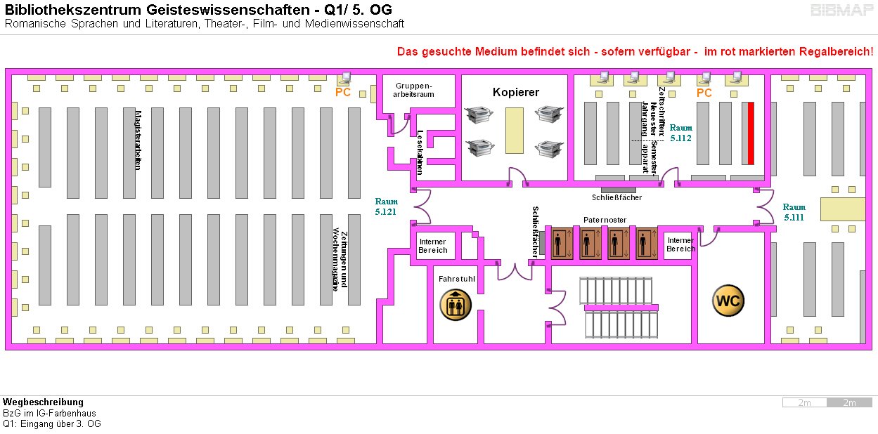 Bild zur Standortanzeige Wegbeschreibung 
BzG im IG-Farbenhaus
Q1: Eingang ber 3. OG