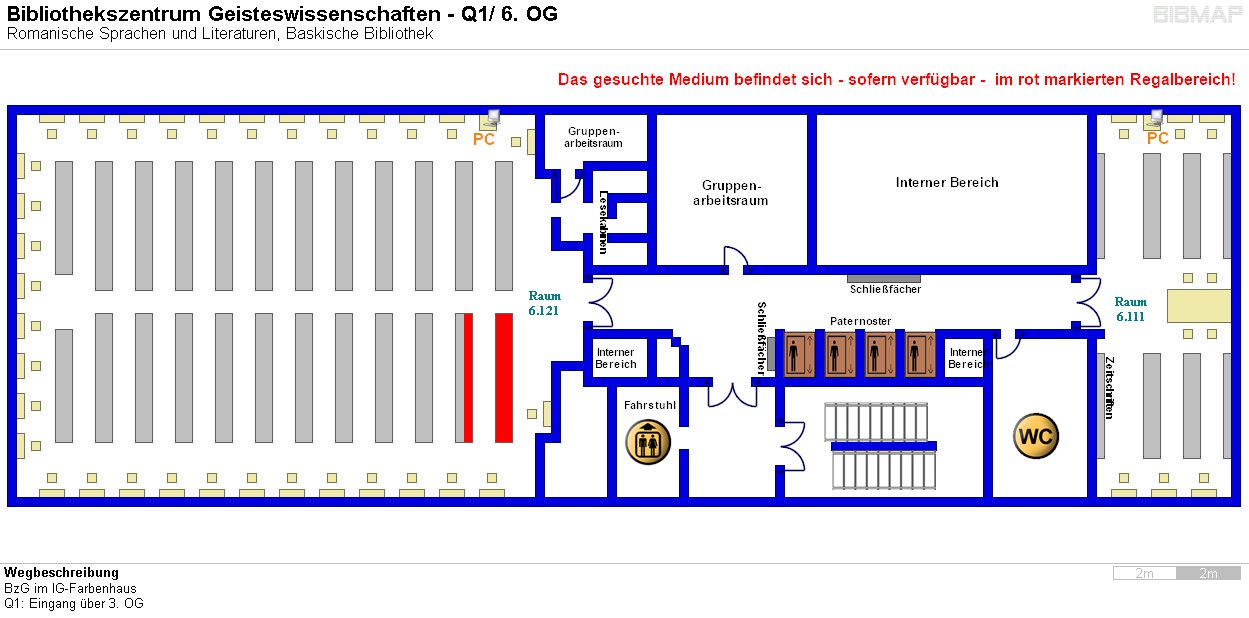 Bild zur Standortanzeige Wegbeschreibung 
BzG im IG-Farbenhaus
Q1: Eingang �ber 3. OG