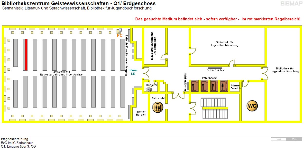 Bild zur Standortanzeige Wegbeschreibung 
BzG im IG-Farbenhaus
Q1: Eingang �ber 3. OG