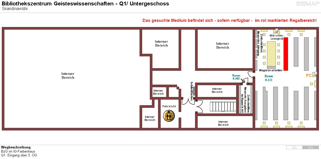 Bild zur Standortanzeige Wegbeschreibung 
BzG im IG-Farbenhaus
Q1: Eingang ber 3. OG