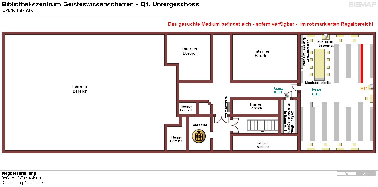 Bild zur Standortanzeige Wegbeschreibung 
BzG im IG-Farbenhaus
Q1: Eingang ber 3. OG