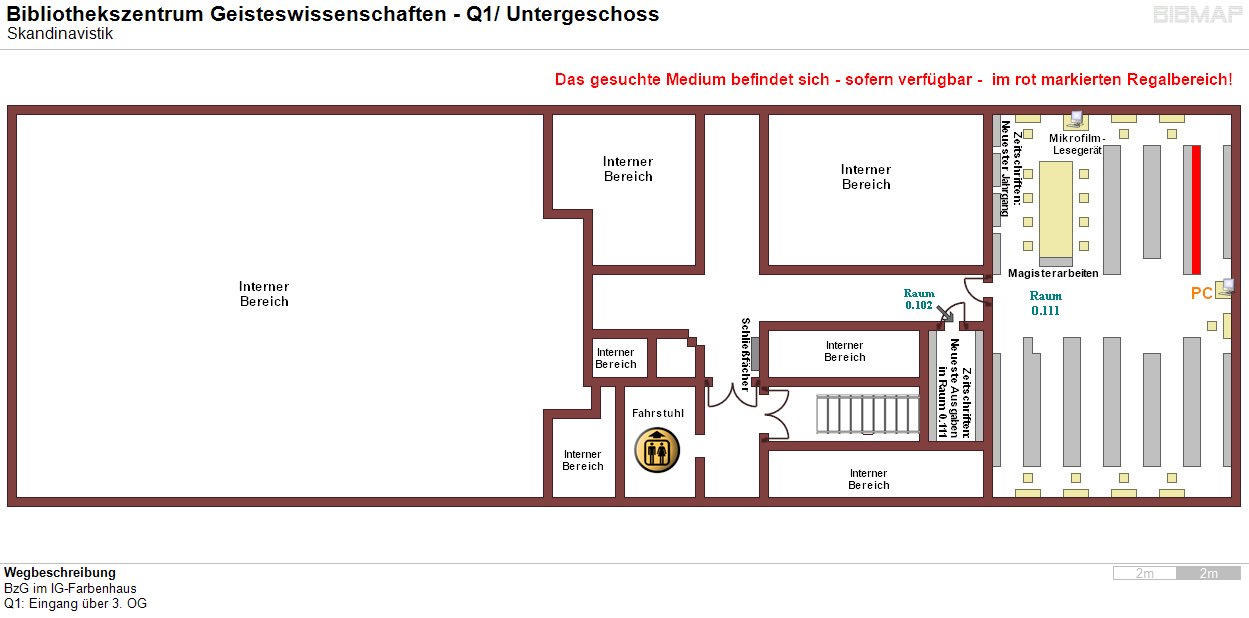 Bild zur Standortanzeige Wegbeschreibung 
BzG im IG-Farbenhaus
Q1: Eingang ber 3. OG