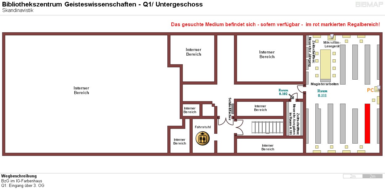 Bild zur Standortanzeige Wegbeschreibung 
BzG im IG-Farbenhaus
Q1: Eingang ber 3. OG