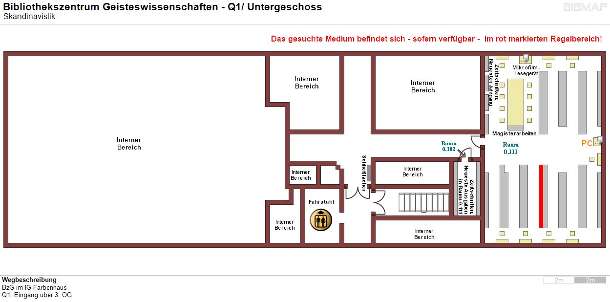 Bild zur Standortanzeige Wegbeschreibung 
BzG im IG-Farbenhaus
Q1: Eingang ber 3. OG