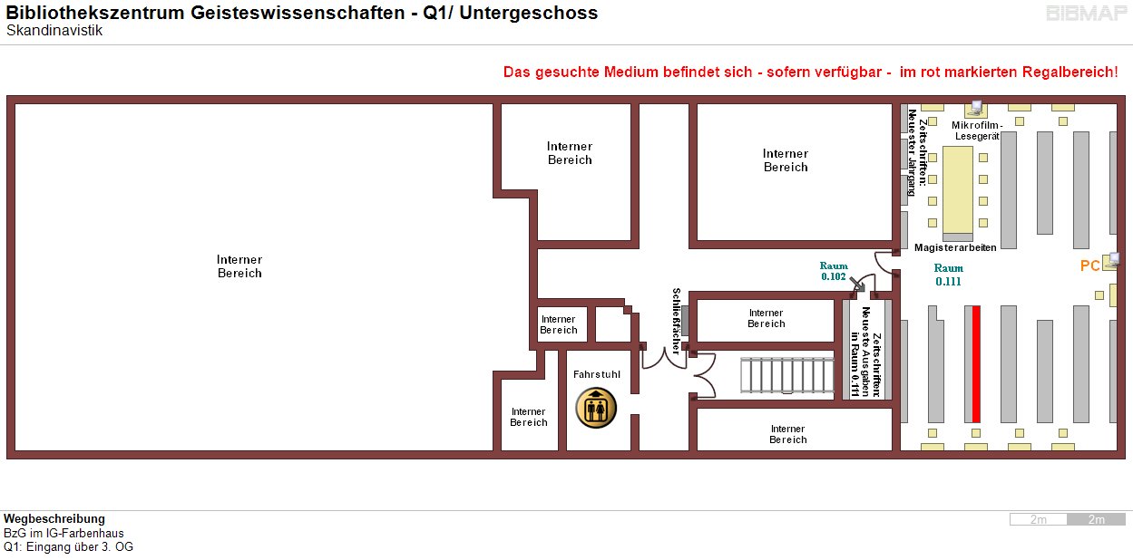 Bild zur Standortanzeige Wegbeschreibung 
BzG im IG-Farbenhaus
Q1: Eingang ber 3. OG