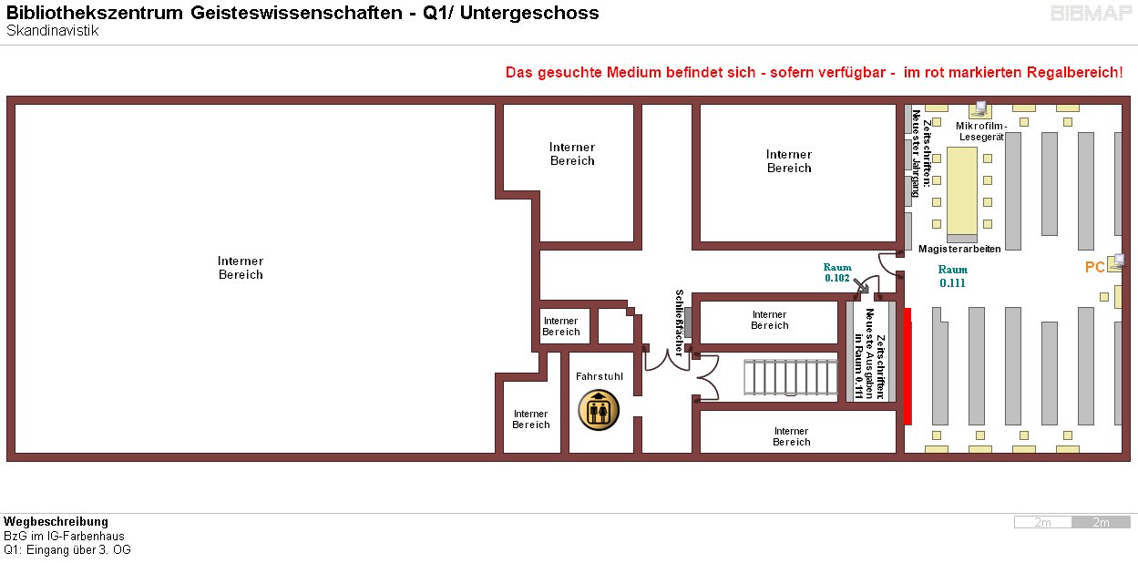 Bild zur Standortanzeige Wegbeschreibung 
BzG im IG-Farbenhaus
Q1: Eingang ber 3. OG
