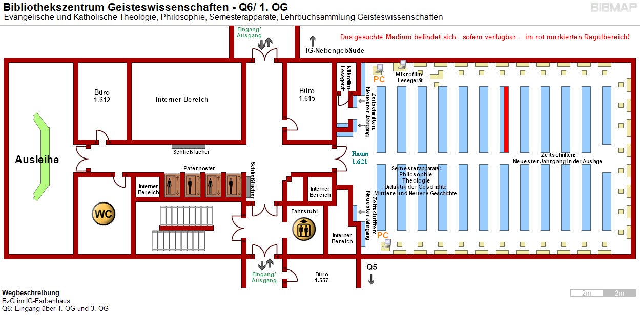 Bild zur Standortanzeige Wegbeschreibung
BzG im IG-Farbenhaus
Q6: Eingang ber 1. OG und 3. OG