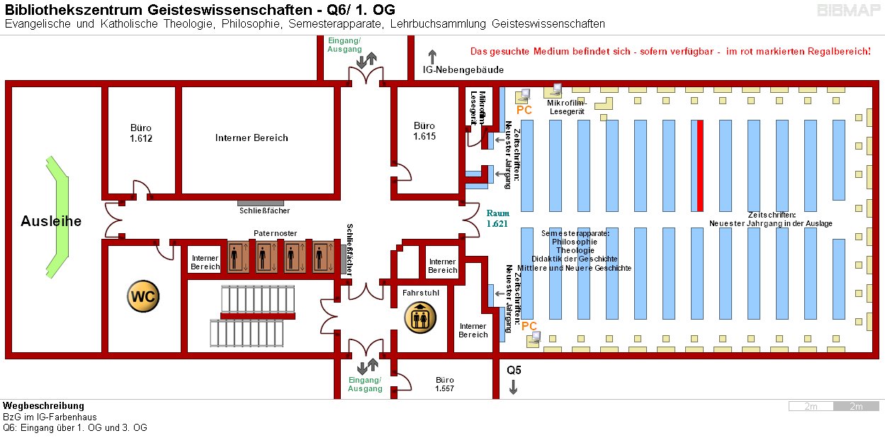 Bild zur Standortanzeige Wegbeschreibung
BzG im IG-Farbenhaus
Q6: Eingang ber 1. OG und 3. OG