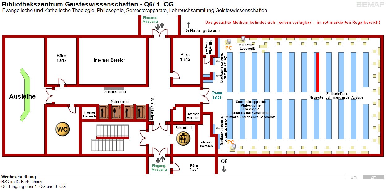Bild zur Standortanzeige Wegbeschreibung
BzG im IG-Farbenhaus
Q6: Eingang ber 1. OG und 3. OG